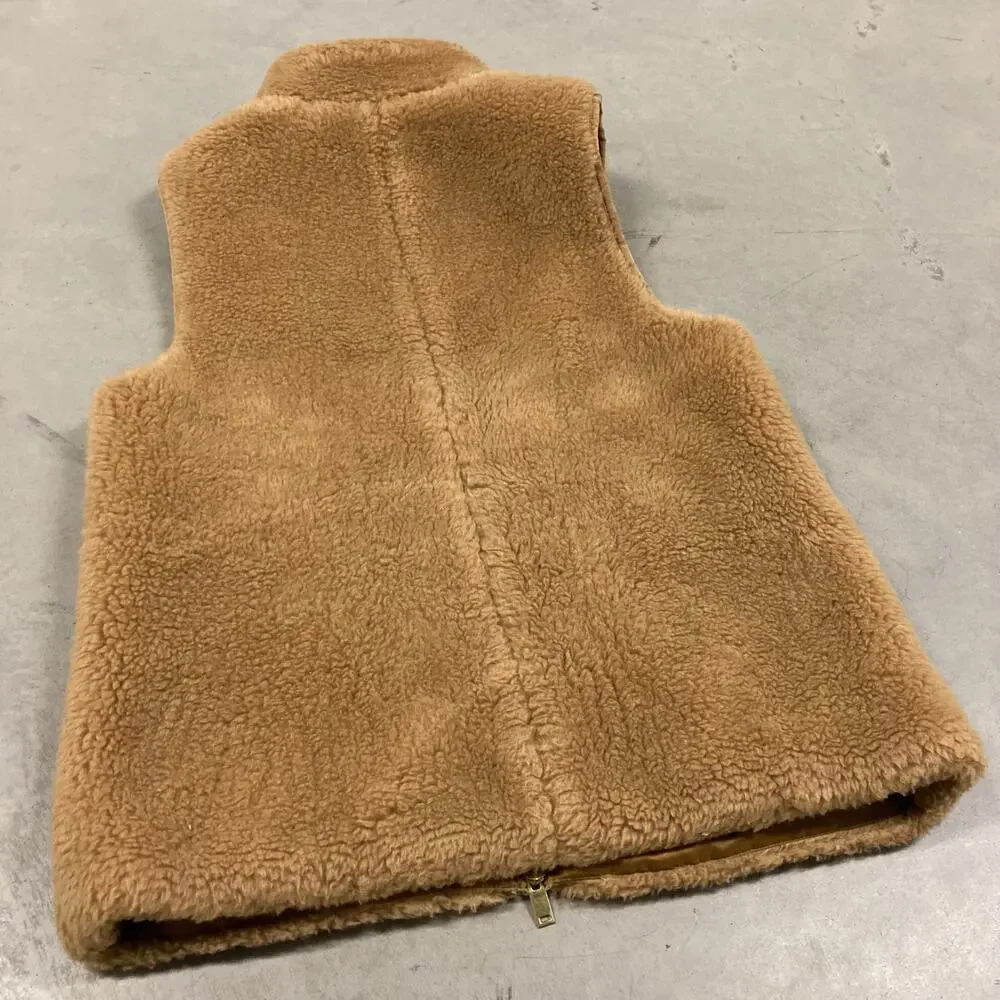 y2k j.crew fleece zip up jacket vest